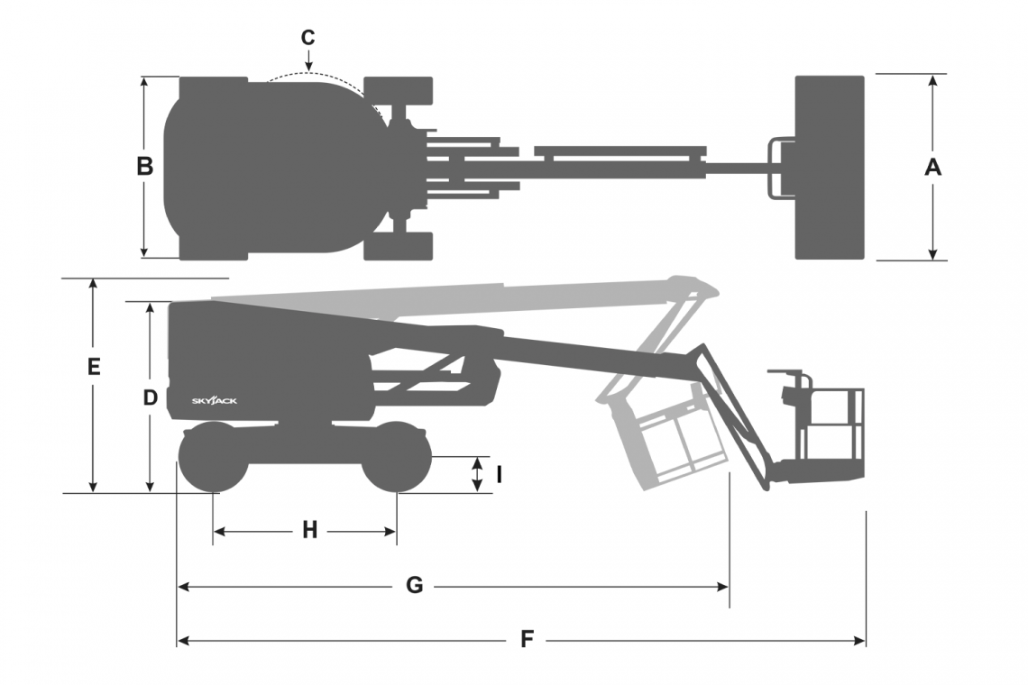 Skyjack SJ60 AJ+, teikning 1