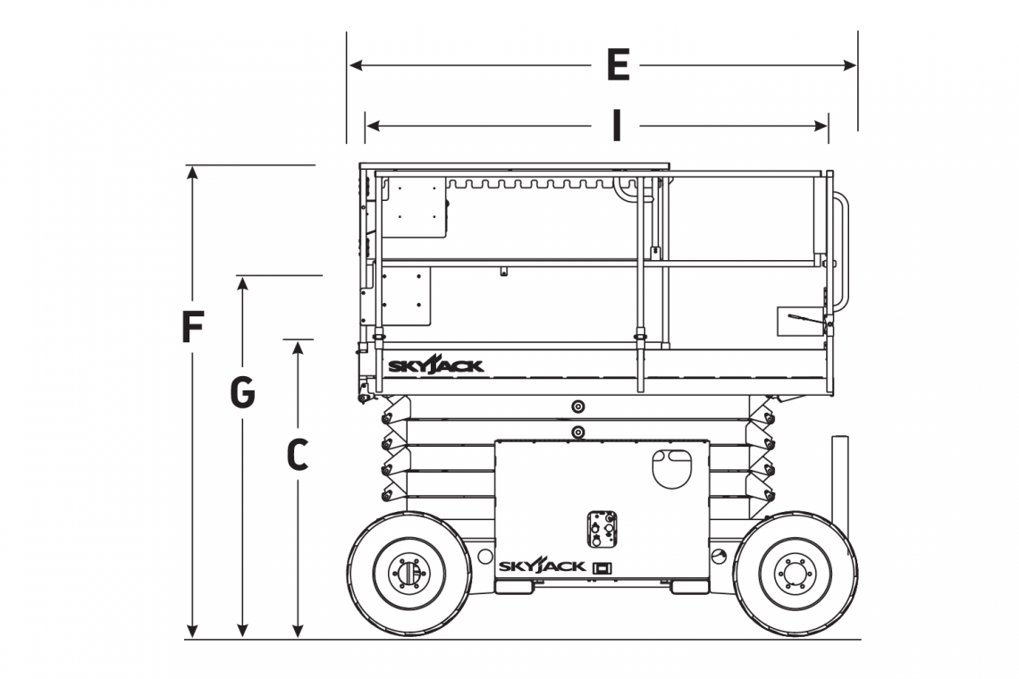 Skyjack SJ6832 RTE, teikning 2